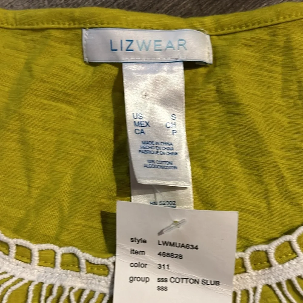 2 NWT Lizwear Lace Neck Tank Tops Green‎ and Orange Size Small - Picture 3 of 5